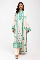 3 Piece Unstitched Embroidered Karandi Suit with Embroidered Karandi Dupatta AY-42008
