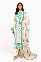 3 Piece Unstitched Embroidered Karandi Suit with Embroidered Karandi Dupatta AY-42008