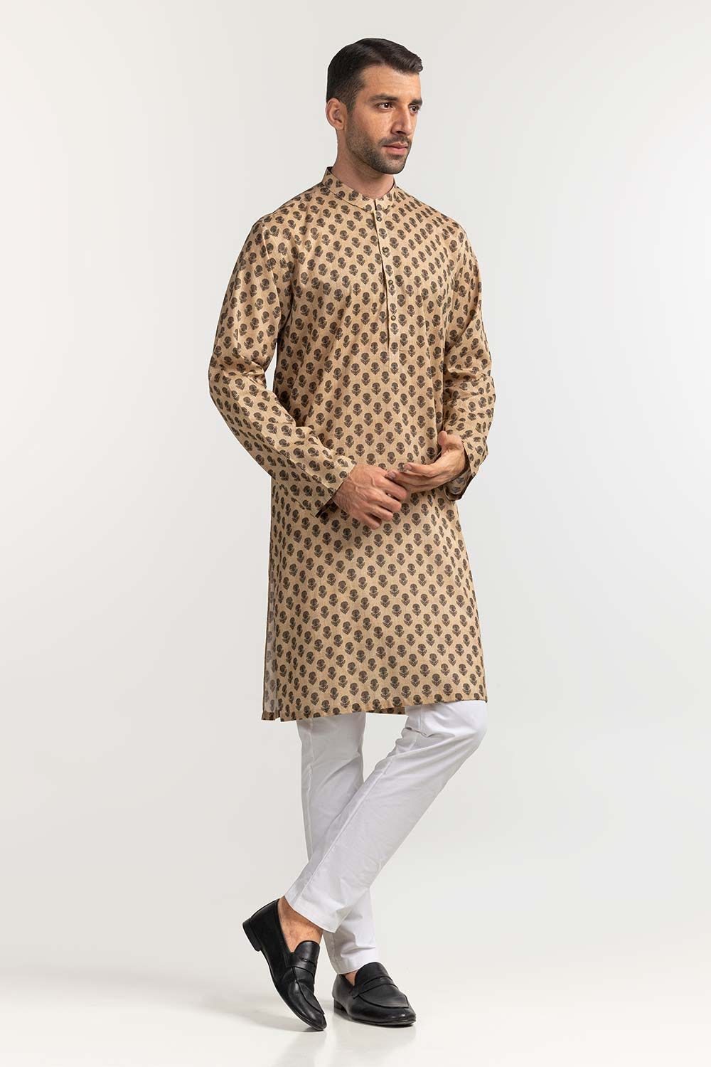 Beige Basic Kurta