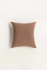 Beige Brown Matelasse Square Cushion
