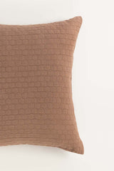 Beige Brown Matelasse Square Cushion
