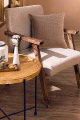 Beige Brown Matelasse Square Cushion