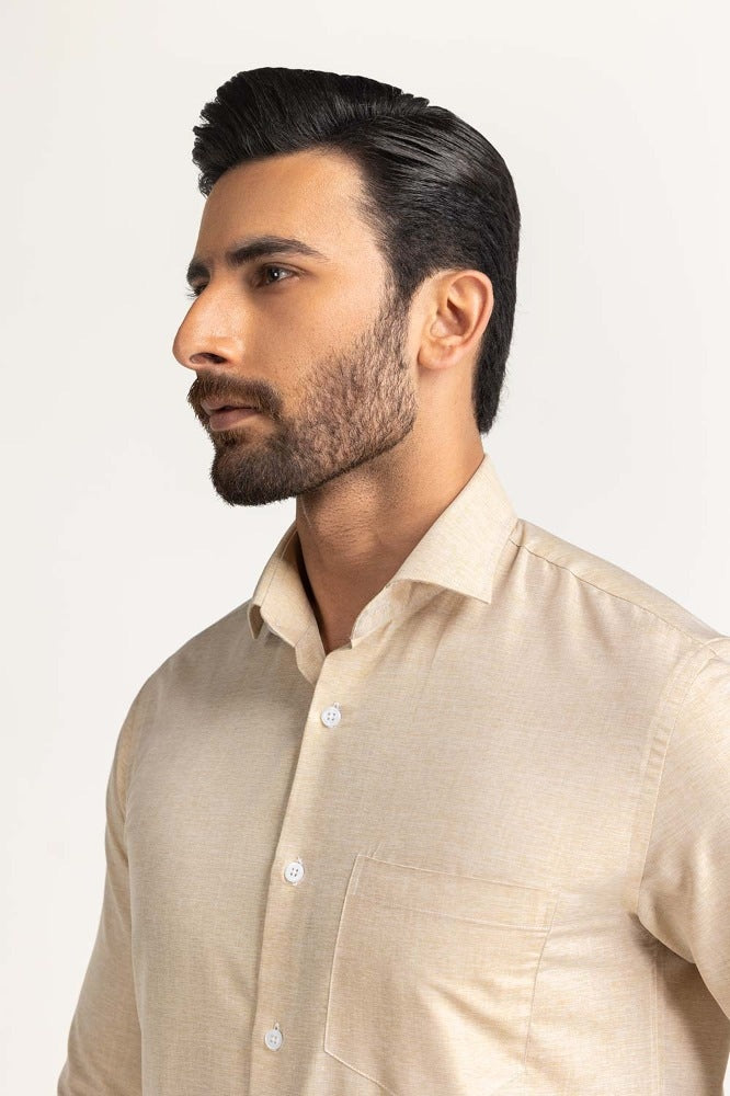 Beige Formal Shirt MN-FS-PD24-011