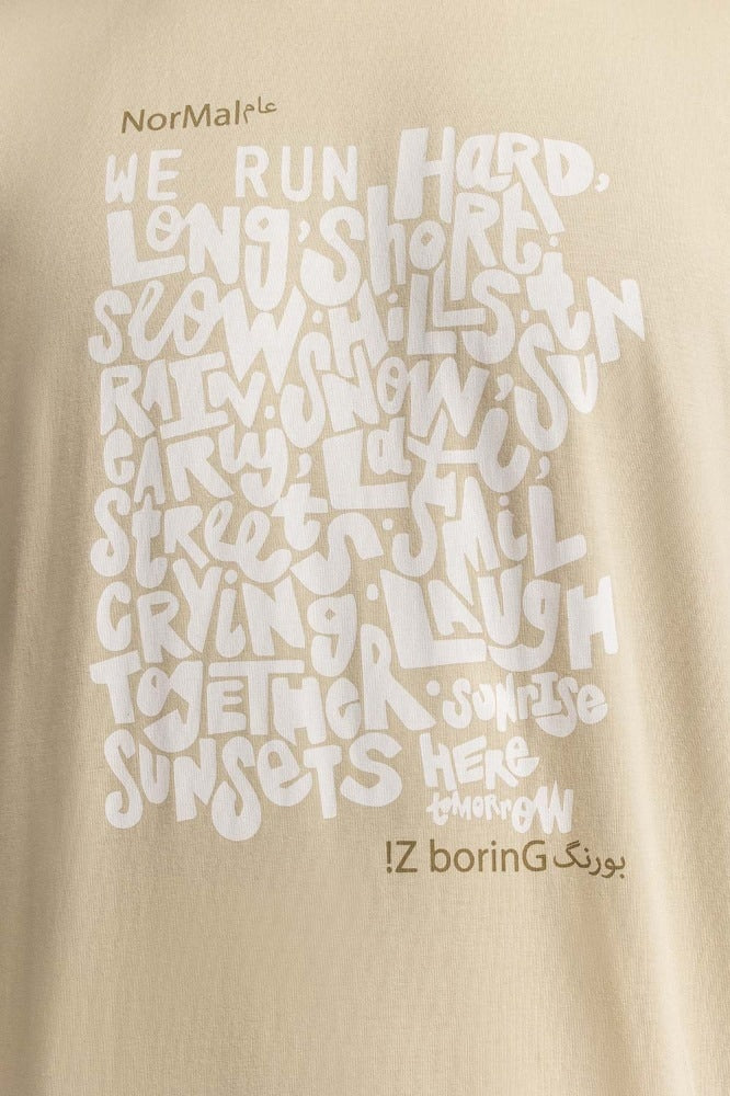 Beige Graphic Tee MN-TS-GP-S24-904