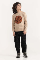 Junior Boy Beige Knit Sweater 224-311-045