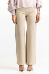 Beige Knit Trouser 231-220-006 C