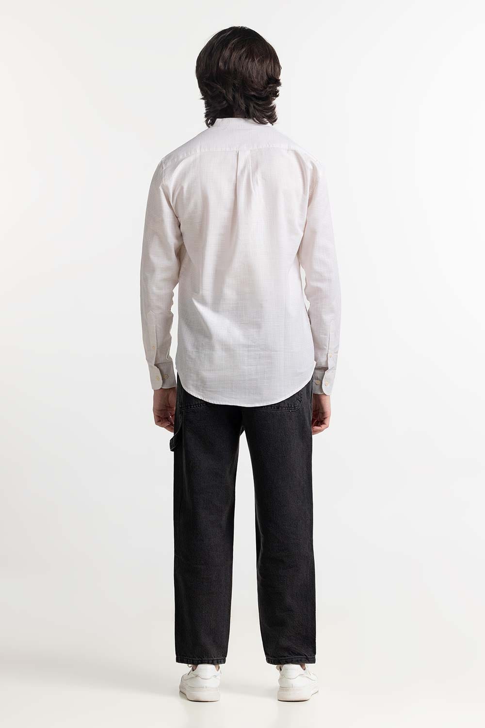 Beige Solid Casual Shirt MN-CS-SS24-043