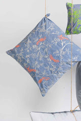 Bird Flora Embroidered Cushion Cover