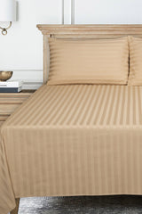 Biscotti Stripe Satin T-250 Bed Sheet Set