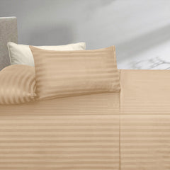 Biscotti Stripe Satin T-250 Bed Sheet Set
