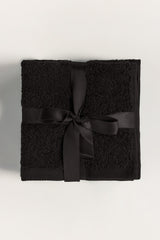 Black Combed Towel 4 Pcs Set