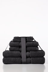Black Combed Towel 6Pcs Set