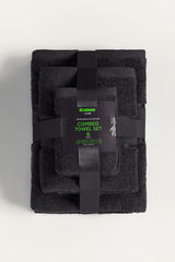 Black Combed Towel 6Pcs Set