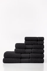 Black Combed Towel 6Pcs Set