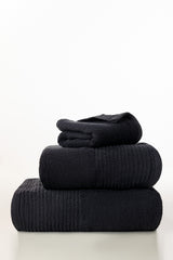 Black Combed Towel Plain