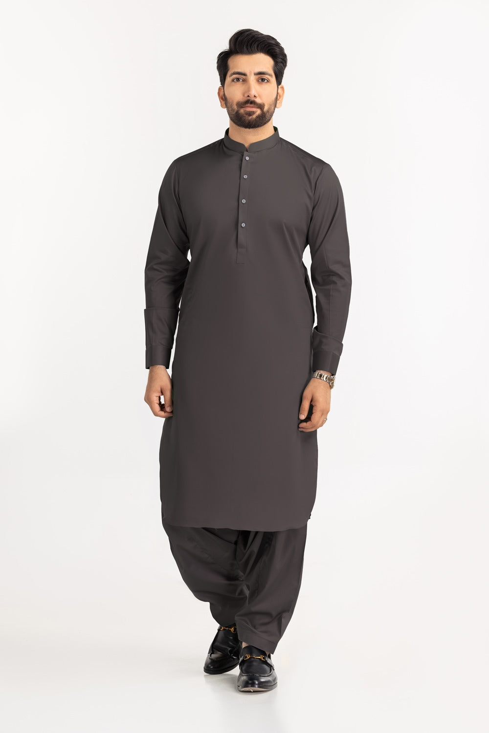 Black Gold Latha Unstitched Fabric Cotton-LF