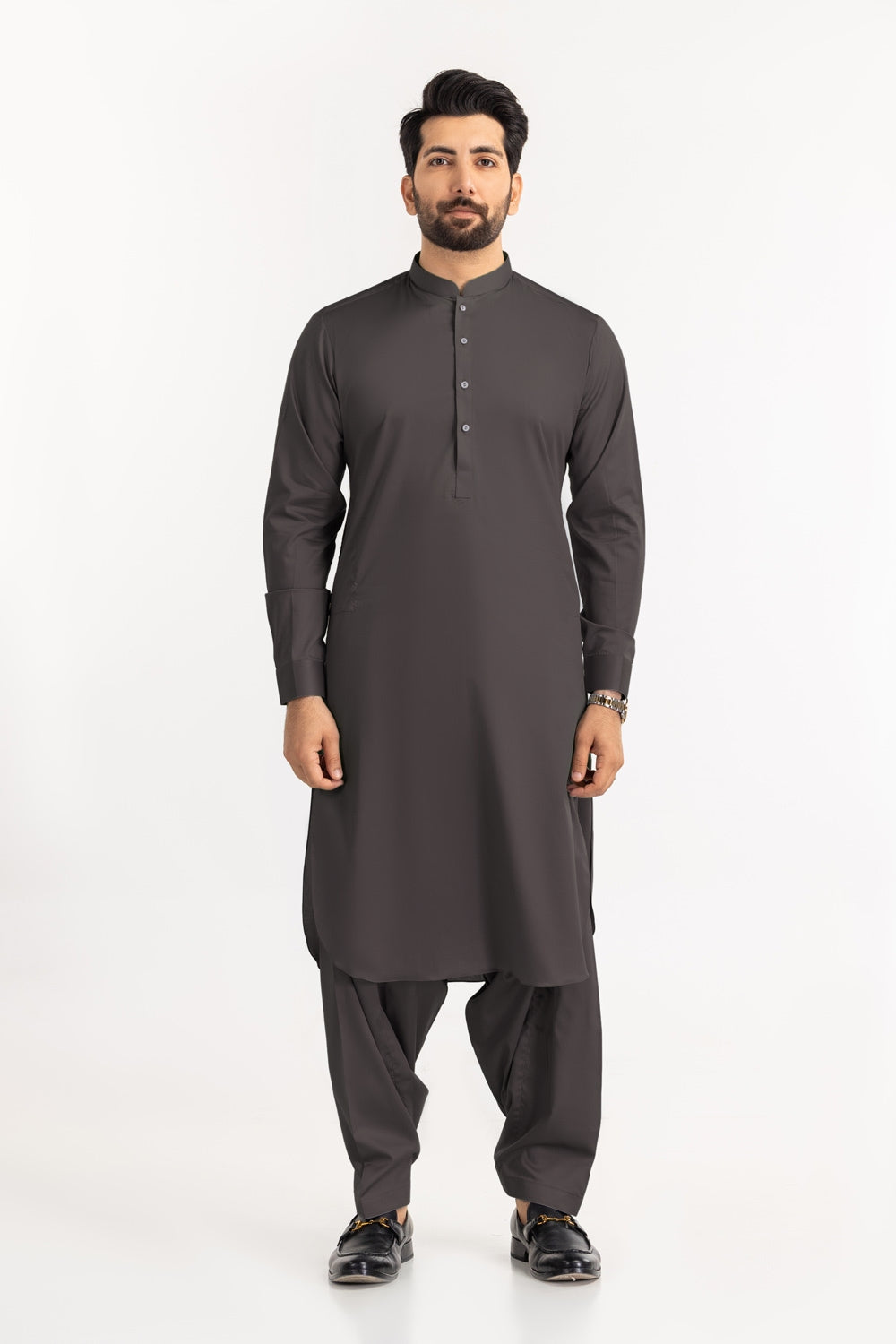 Black Gold Latha Unstitched Fabric Cotton-LF
