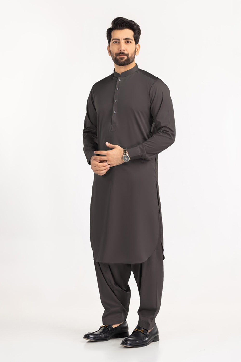 Black Gold Latha Unstitched Fabric Cotton-LF