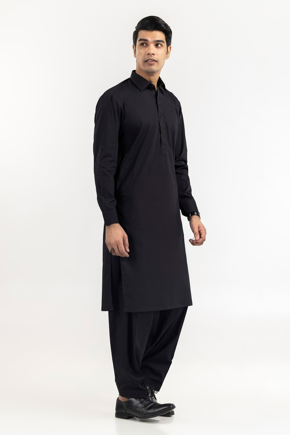 Black Gold Latha Unstitched Fabric Cotton-LF