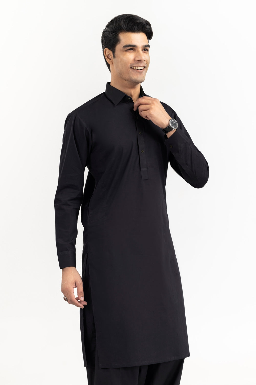 Black Gold Latha Unstitched Fabric Cotton-LF