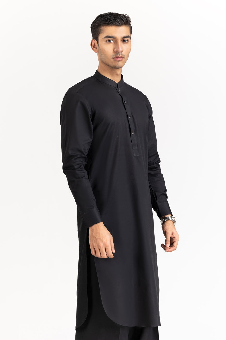 Black Gold Latha Unstitched Fabric