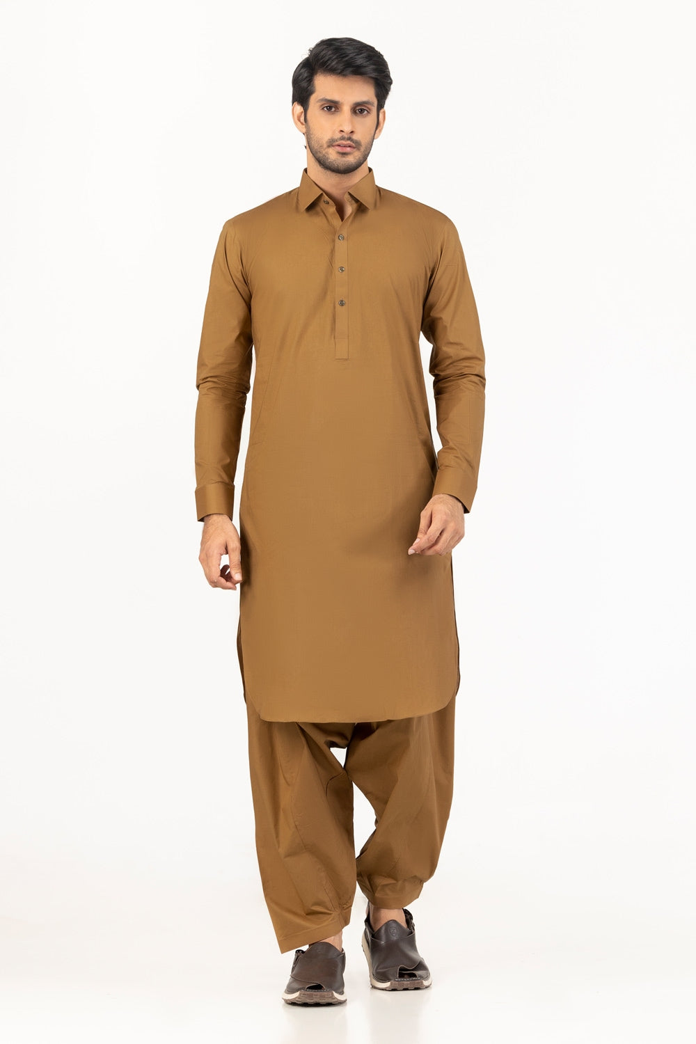 Black Gold Latha Unstitched Fabric Cotton-LF