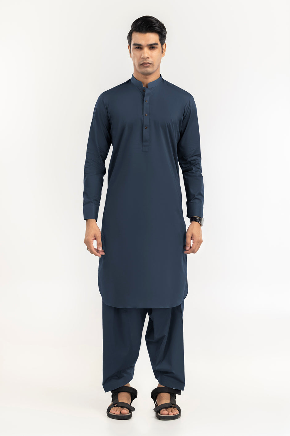 Black Gold Latha Unstitched Fabric Cotton-LF