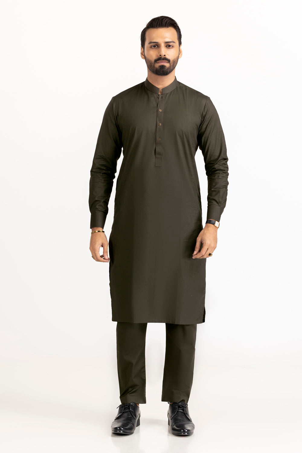 Black Gold Latha Unstitched Fabric Cotton-LF