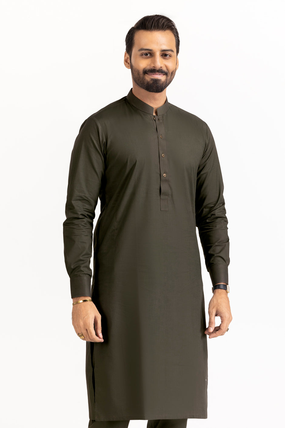 Black Gold Latha Unstitched Fabric Cotton-LF