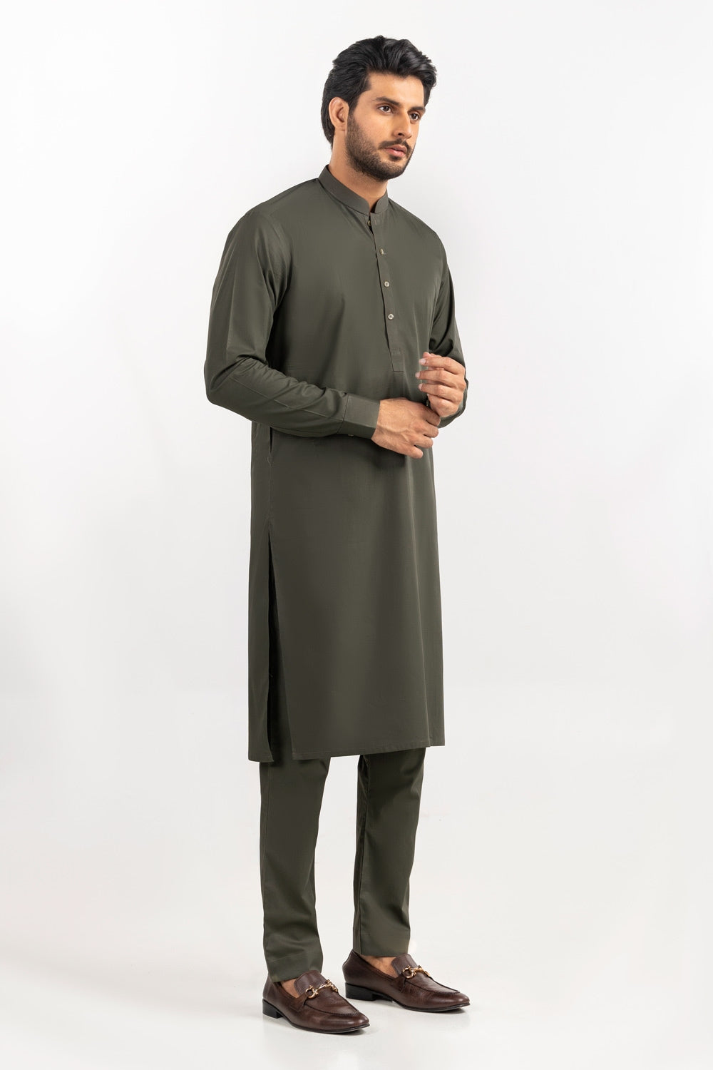 Black Gold Latha Unstitched Fabric Cotton-LF