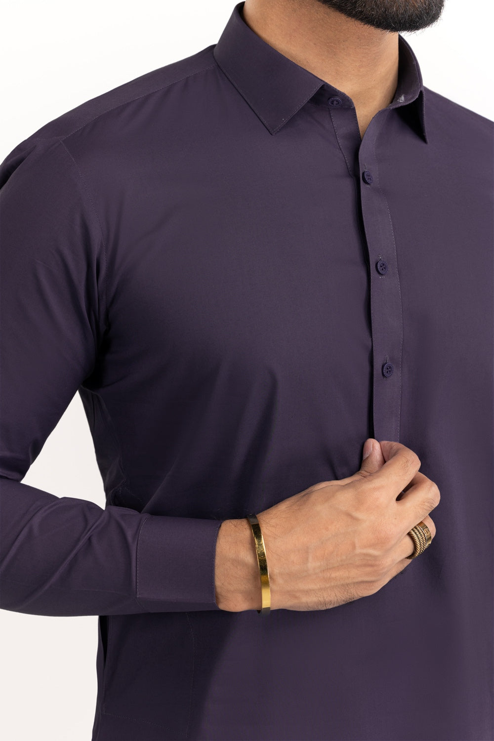 Black Gold Latha Unstitched Fabric Cotton-LF