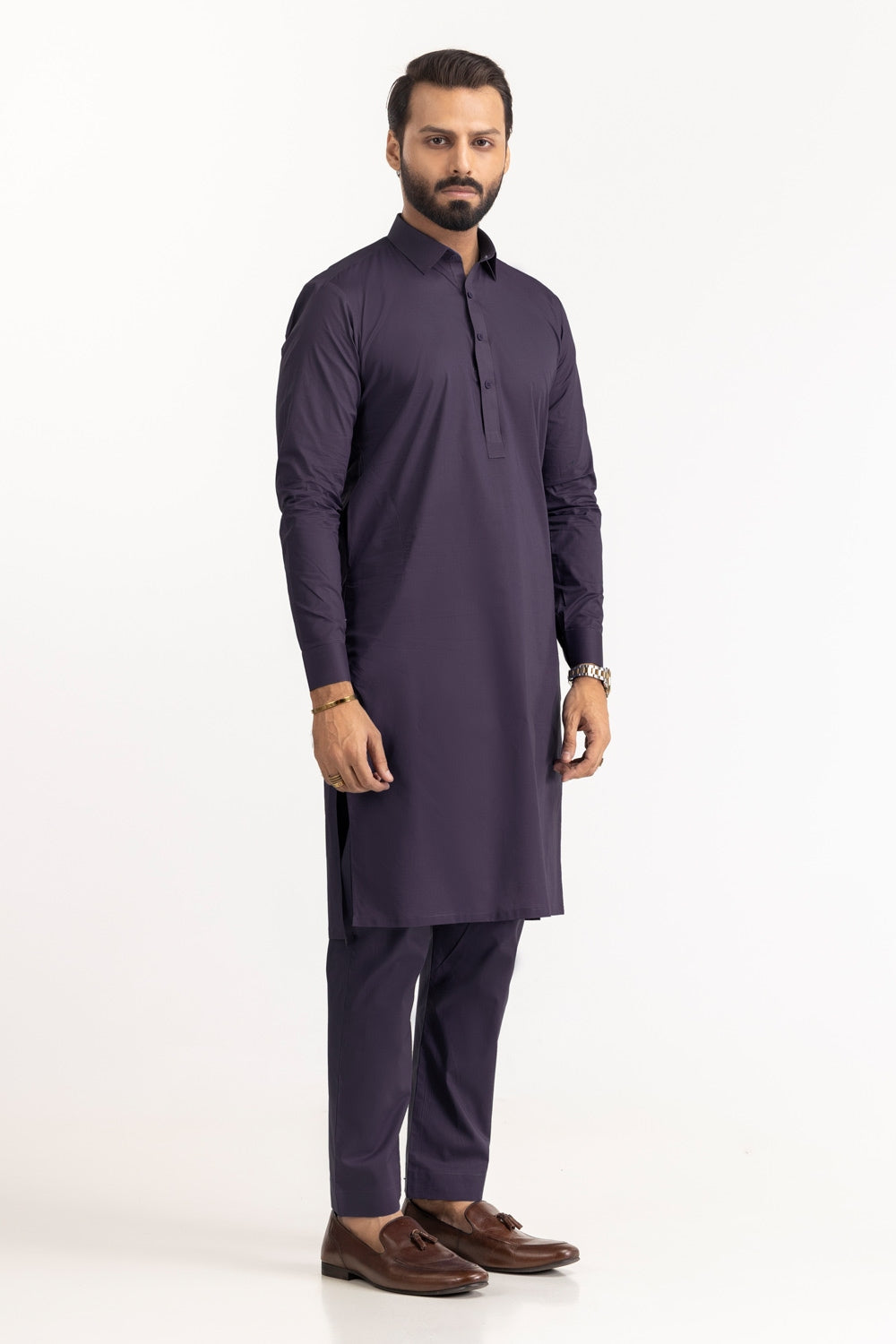 Black Gold Latha Unstitched Fabric Cotton-LF