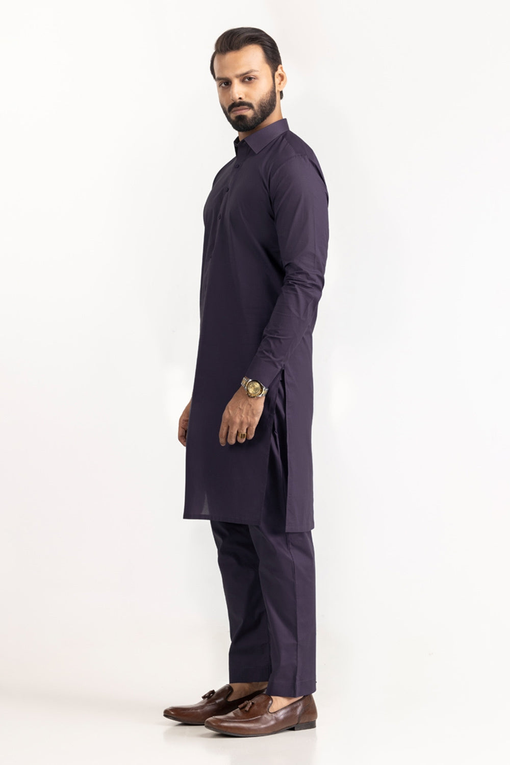 Black Gold Latha Unstitched Fabric Cotton-LF