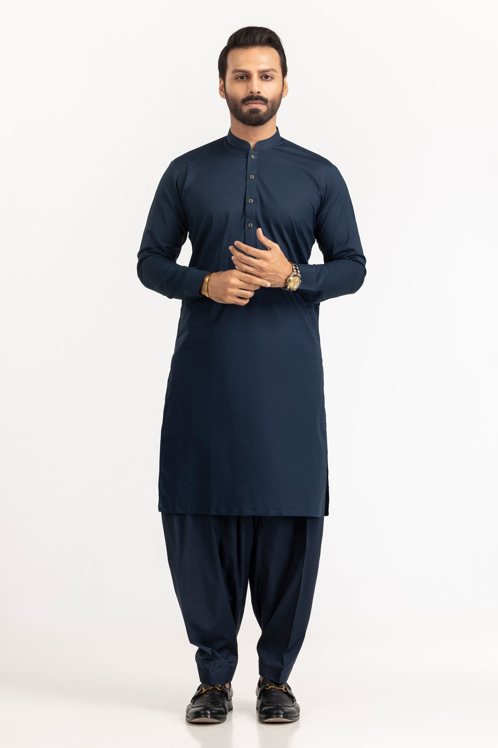 Black Gold Latha Unstitched Fabric Cotton-LF