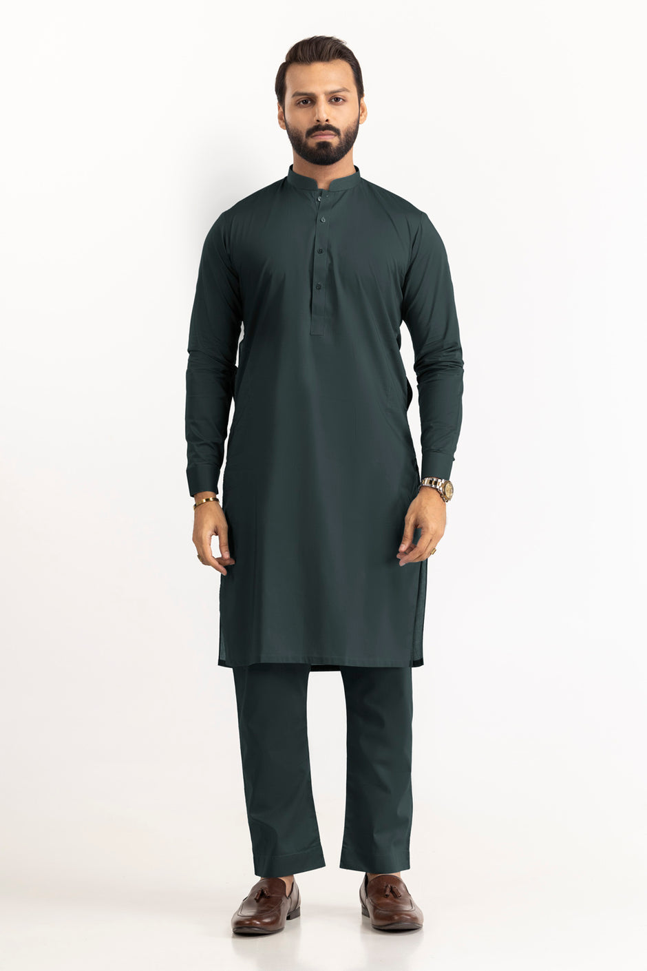 Black Gold Latha Unstitched Fabric Cotton-LF
