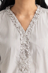 Black and White Blended Blouse 231-217-060