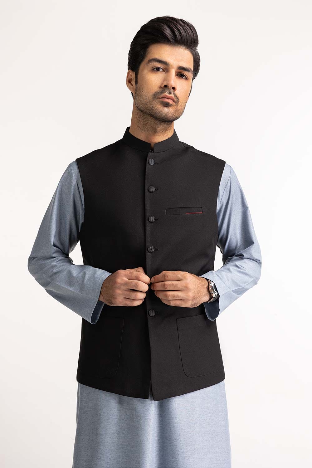 Black Basic Waistcoat WC-PD24-023