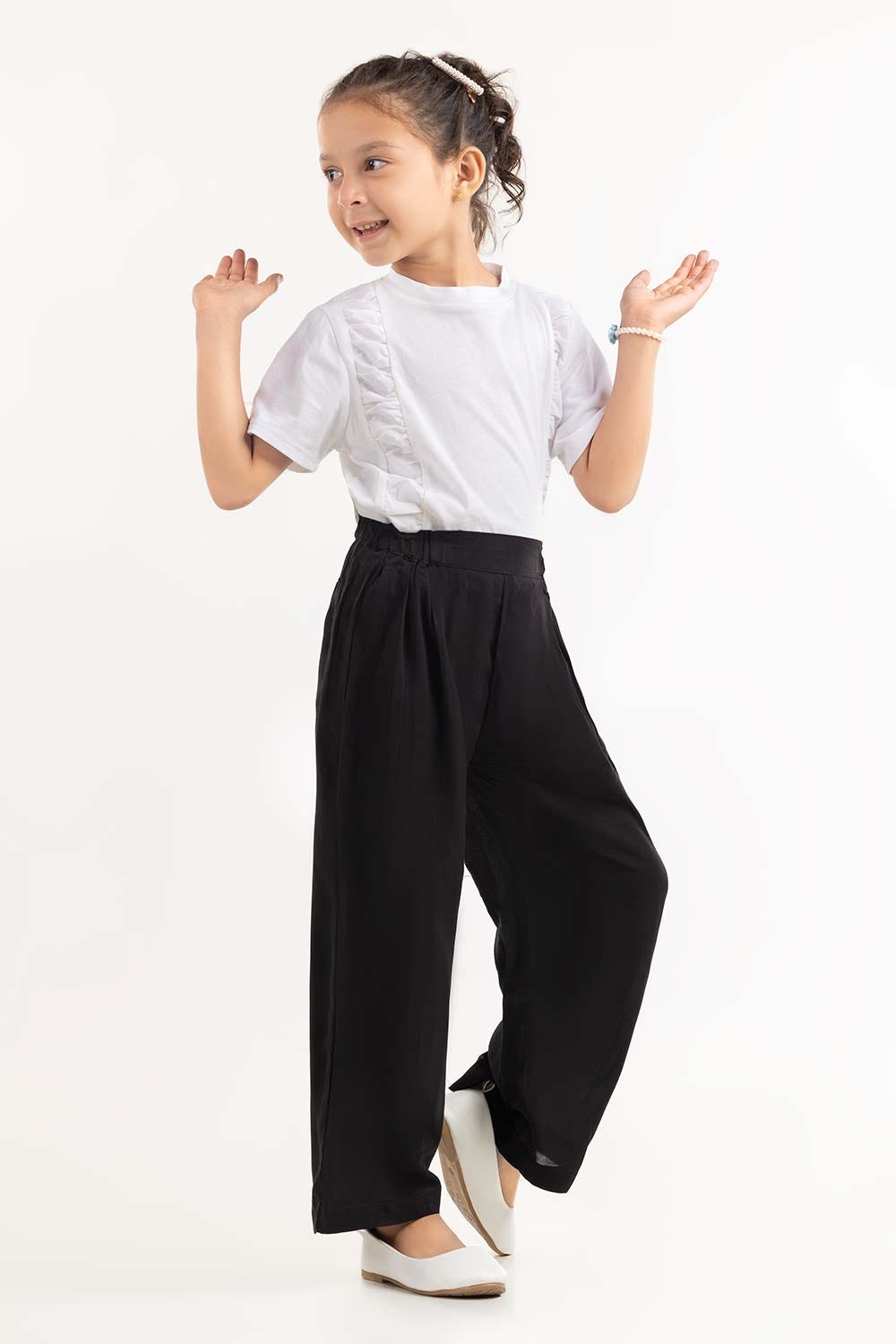 Toddler Girl Black Basic Woven Bottom TGWB-2210032 A