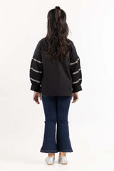 Junior Girl Black Basic Woven Top JGWD-2210008