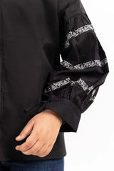 Junior Girl Black Basic Woven Top JGWD-2210008