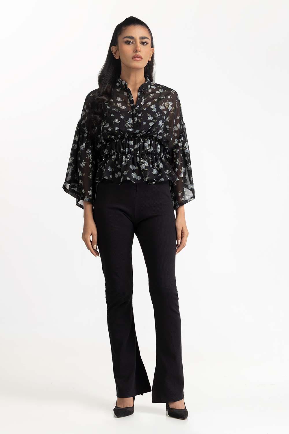 Black Blended Casual Shirt 231-217-032