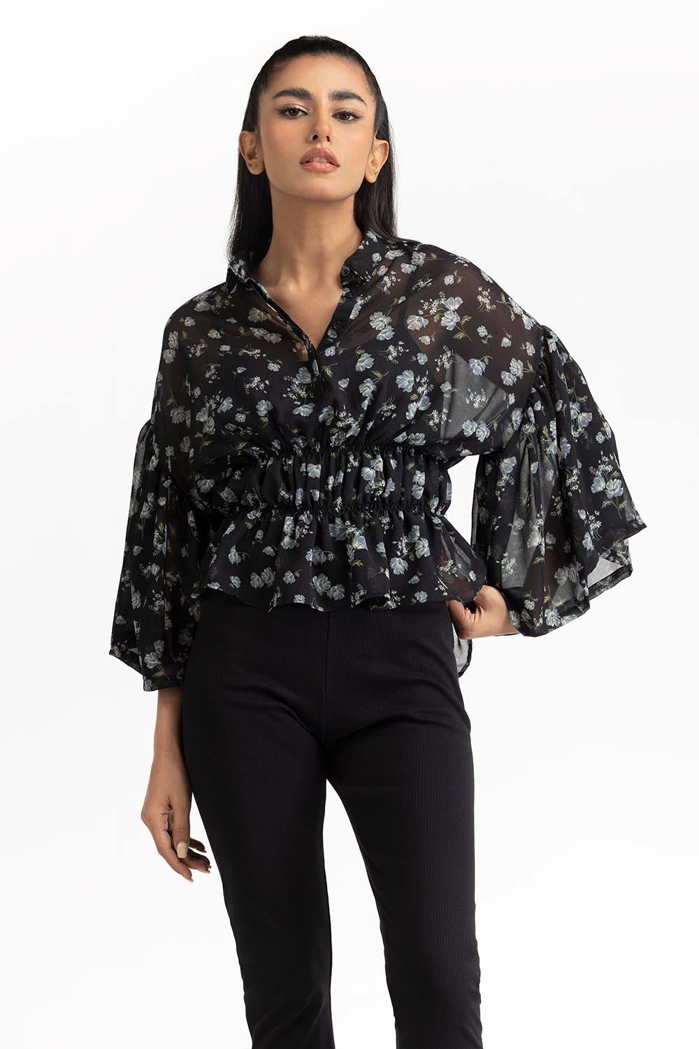 Black Blended Casual Shirt 231-217-032