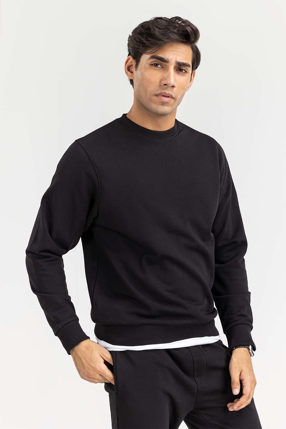 Black Crew Neck Co-Ord Set COS-F22-081s