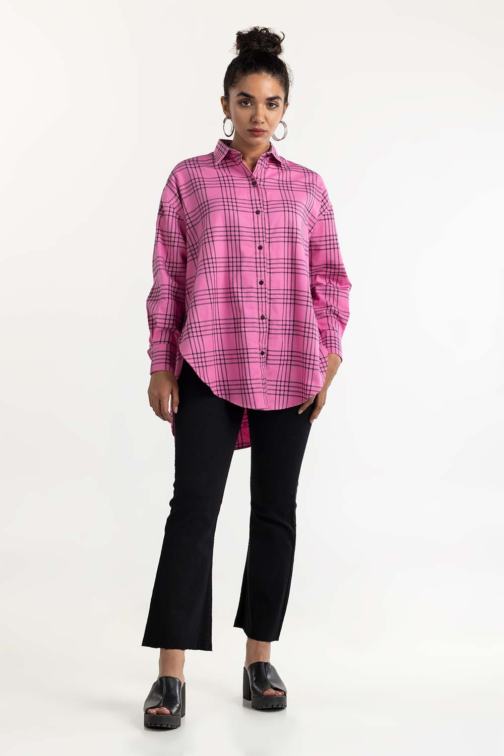 Black Denim Flared Jeans 224-221-012