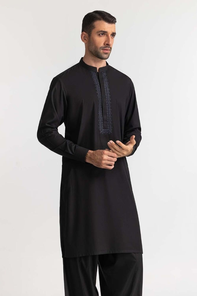 Black Embroidered Suit