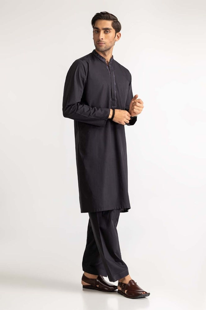 Black Embroidered Suit