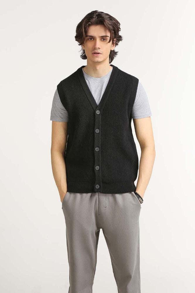 Black Fashion Cardigan MN-SWT-WS23-150