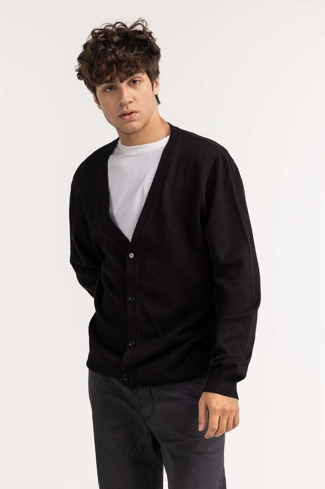 Black Fashion Cardigan MN-SWT-WS23-185A
