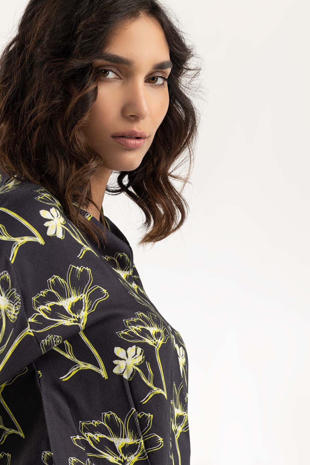 Black Floral Top 224-217-022