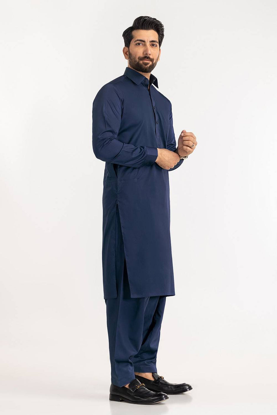 Black Gold Latha Unstitched Fabric Cotton-LF